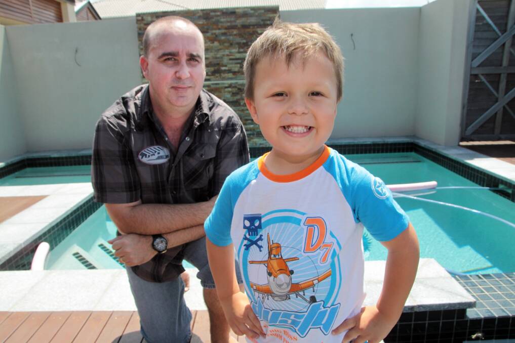 OCTOBER: Joel Dodd, 4 years of Thornlands was resuscitated by his uncle Daniel Davidson of Thornlands after being found floating in the backyard pool. Photo by Chris McCormack