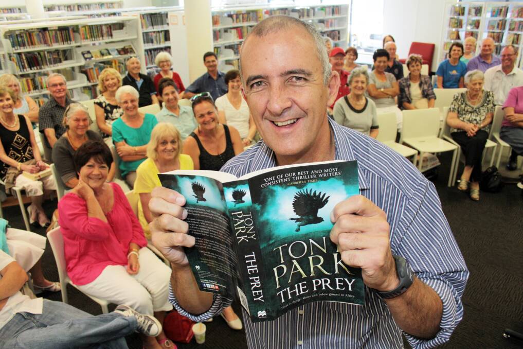 NOVEMBER: Tony Park talks on his new book " The Prey" at Victoria Point library. Photo by Chris McCormack