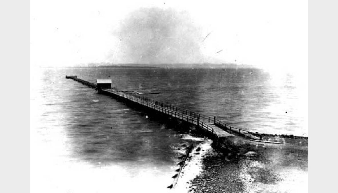 This was Cleveland’s first public jetty, built in 1866. The shed was for sheltering people and goods. The photo was taken about 1871