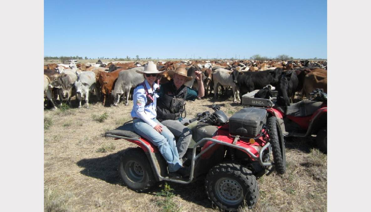 Jade Truman enjoys running up cattle with farmer Nikko on his north Queensland property at Richmond.