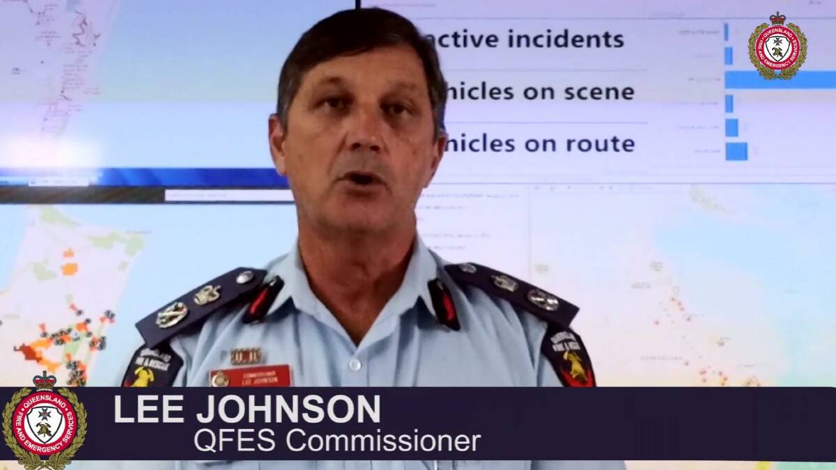 Queensland Fire and Emergency Services (QFES) Commissioner Lee Johnson commenting on the fire and weather conditions for Stradbroke Island in coming days.