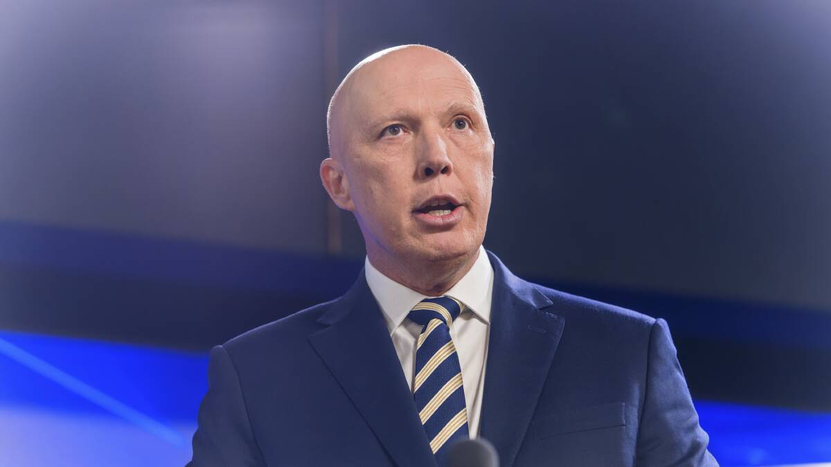 Opposition Leader Peter Dutton at a National Press Club event earlier this year. Picture: Keegan Carroll