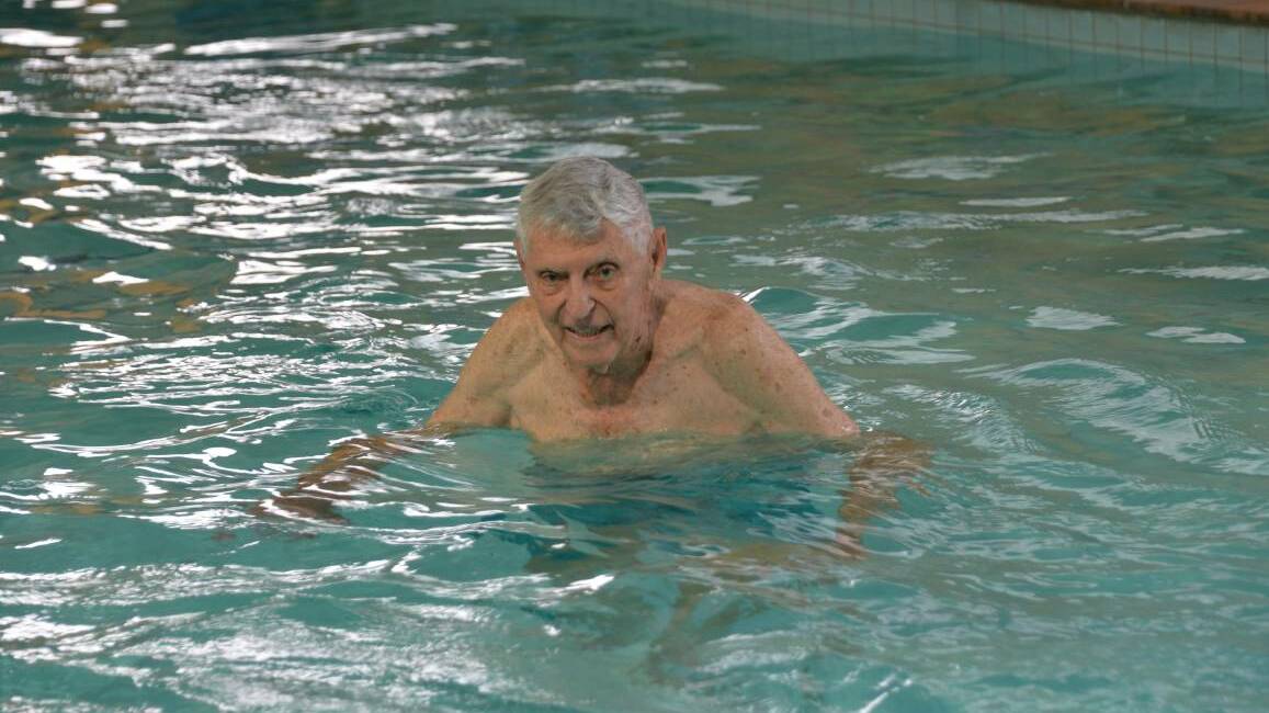 AEROBICS: Ray Armitage keeps fit with water aerobics classes with the Redlands University of the Third Age. Photo: Emily Lowe.