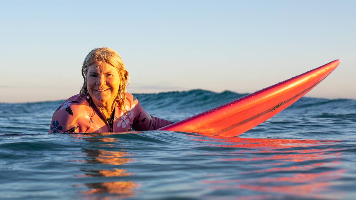 64-year-old Point Lookout surfer Leith Goebel continues to ride a wave of success in the sport. Picture by Fiona Pyke of Straddie Surf Pics.