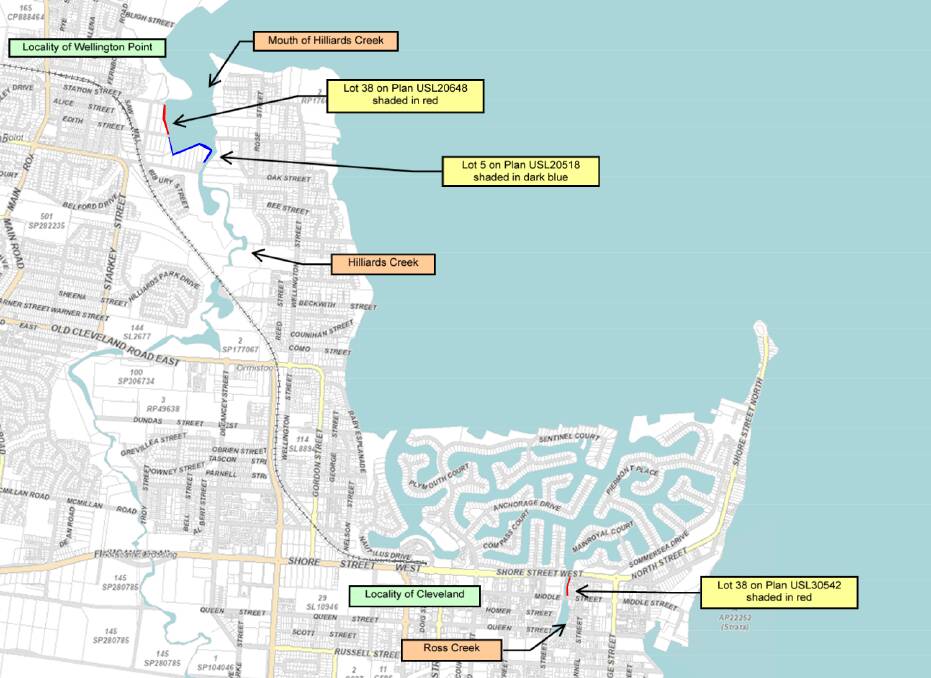 QSNTS Principal Legal Officer Tim Wishart said the state recognised three small lots highlighted in blue, white and purple, where exclusive native title could be recognised.