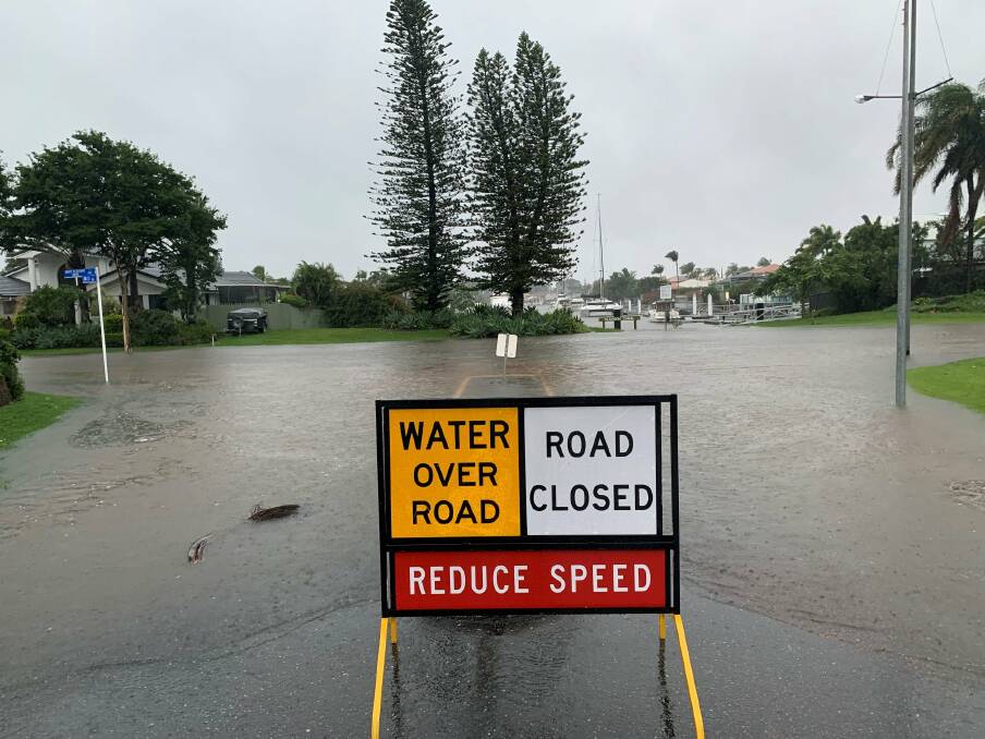FORGET IT: Motorists have been urged to keep off flooded roads and stay home where possible until flood waters subside and rain eases.
