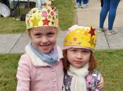 PRECIOUS GEMS: Sisters Amelia and Sophia won the children's crown decorating competition at the Old SchoolHouse Gallery's Queen's Jubilee Market. Picture: supplied.