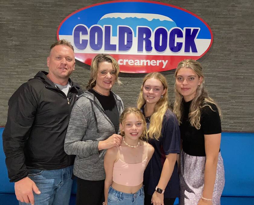 FAMILY: Shane and Wilna van Deventer ran Cold Rock Wellington point with their daughters Shelby, Kesha and Shaylee,