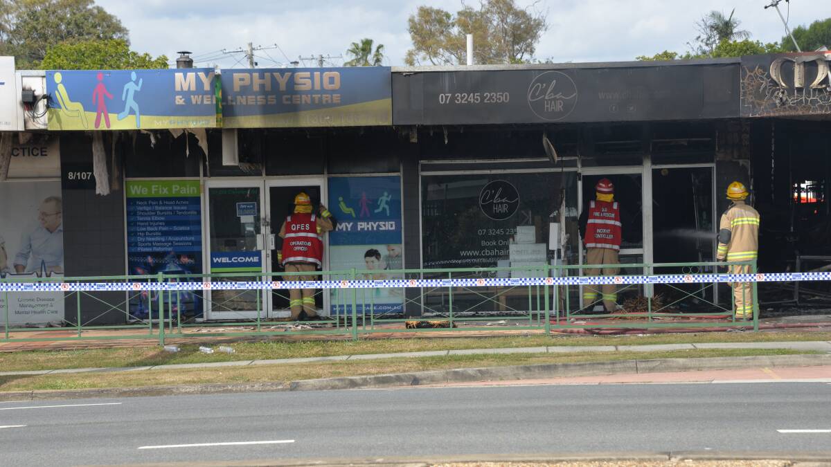 DEVESTATED: At least six businesses along the shopping strip were completely destroyed in the fire.