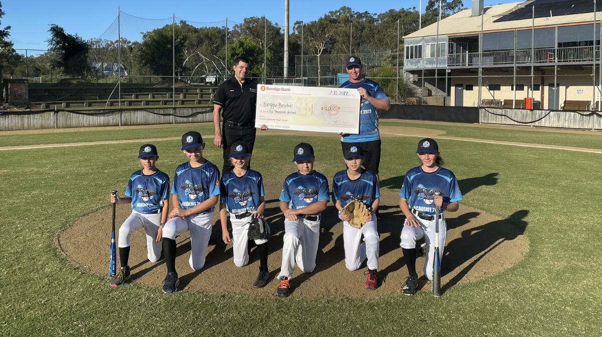 Bendigo Bank Victoria Point donated $2000 to support the Benggu Baseball Academy. Picture by Jeremy Cook