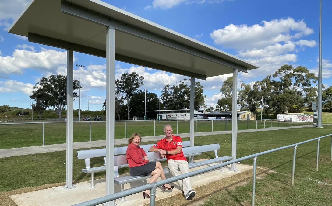 The two shade structures cost $4700, with $2800 through a Councillor grant from Tracey Huges. Picture by Jeremy Cook.