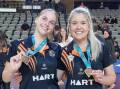 Sophia Dobson and Emily Gage at the HART Ruby Series Grand Final. Picture supplied.