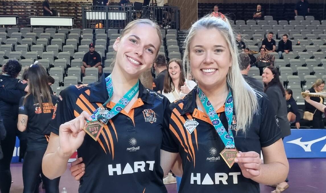 Sophia Dobson and Emily Gage at the HART Ruby Series Grand Final. Picture supplied.
