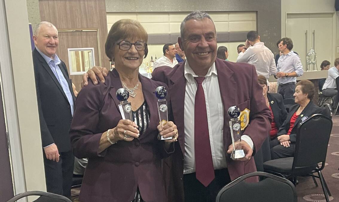 Barbara Jones and Enzo Tomasi from Redlands Bocce Centre won their respective single titles at the 50th Bocce National Championships. Picture supplied.
