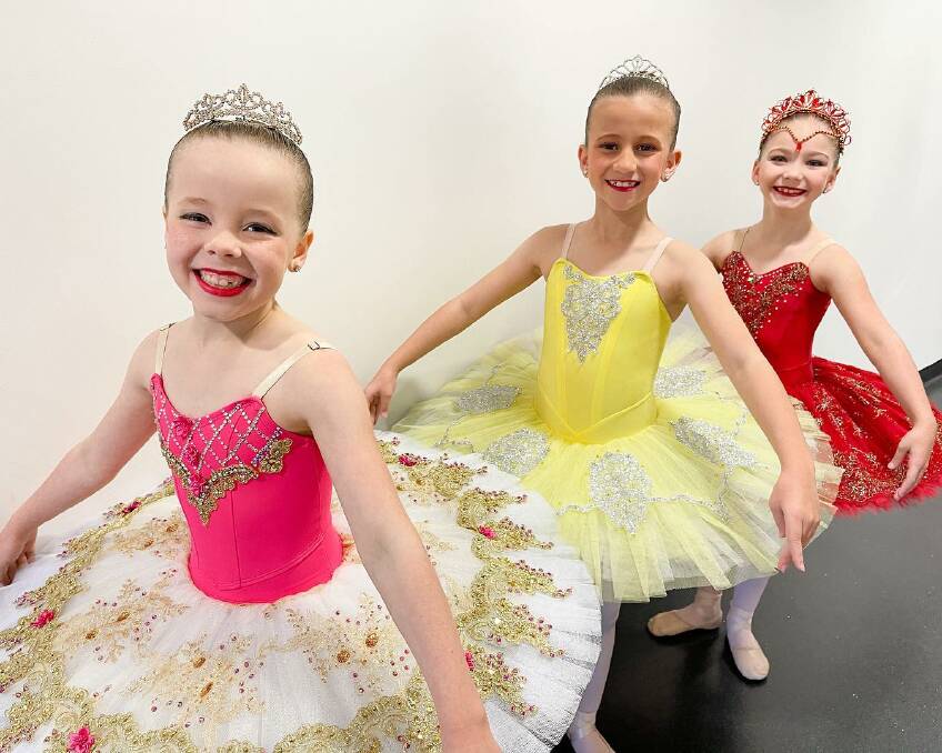 TINY DANCERS: Siena Exton, Georgia Swaby and Holly Kenyon were strutting their stuff at the competition last month.