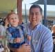 SCHOOL READY: Henry Pike with son Christian at the opening of Little Scholars School of Early Learning Redland Bay South.