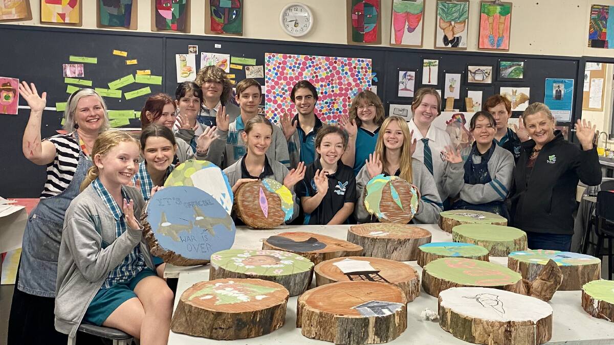 ART GROWS: Wellington Point State High School art students are making a lasting contribution to the Birkdale Community Precinct. Picture: supplied.
