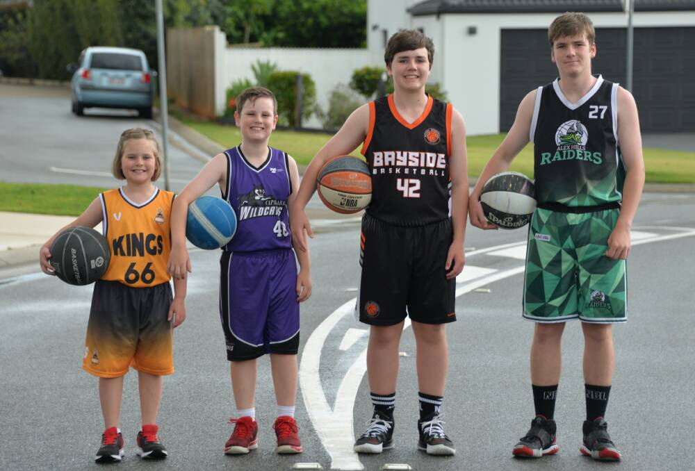 COURT SHORT: Siblings Piper, Fraser, Bennett and Preston Stubbs travel between at least seven venues a week to play basketball in the Redlands. Photo: Emily Lowe.