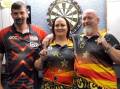 ON TOP: Mixed trebles winners Chris Krabbe, Laurie Loch and Amanda Loch. Picture: supplied.