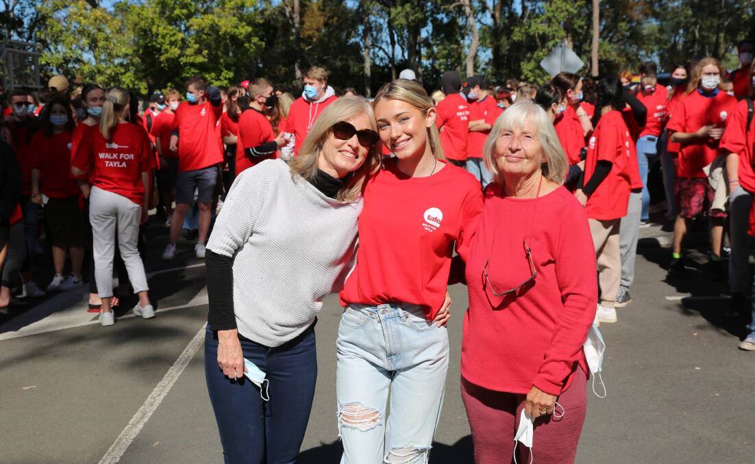 NEW LIFE: Tayla Egan's mum and grandmother came to support the students yesterday.