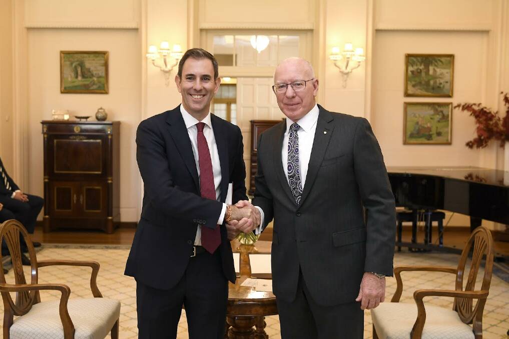 SWORN IN: Rankin MP Jim Chalmers was sworn in as treasurer by Governor General Dave Hurley. Picture: supplied.