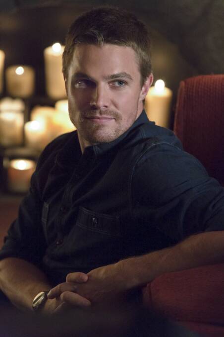 Super cool: Stephen Amell in Arrow-mode.