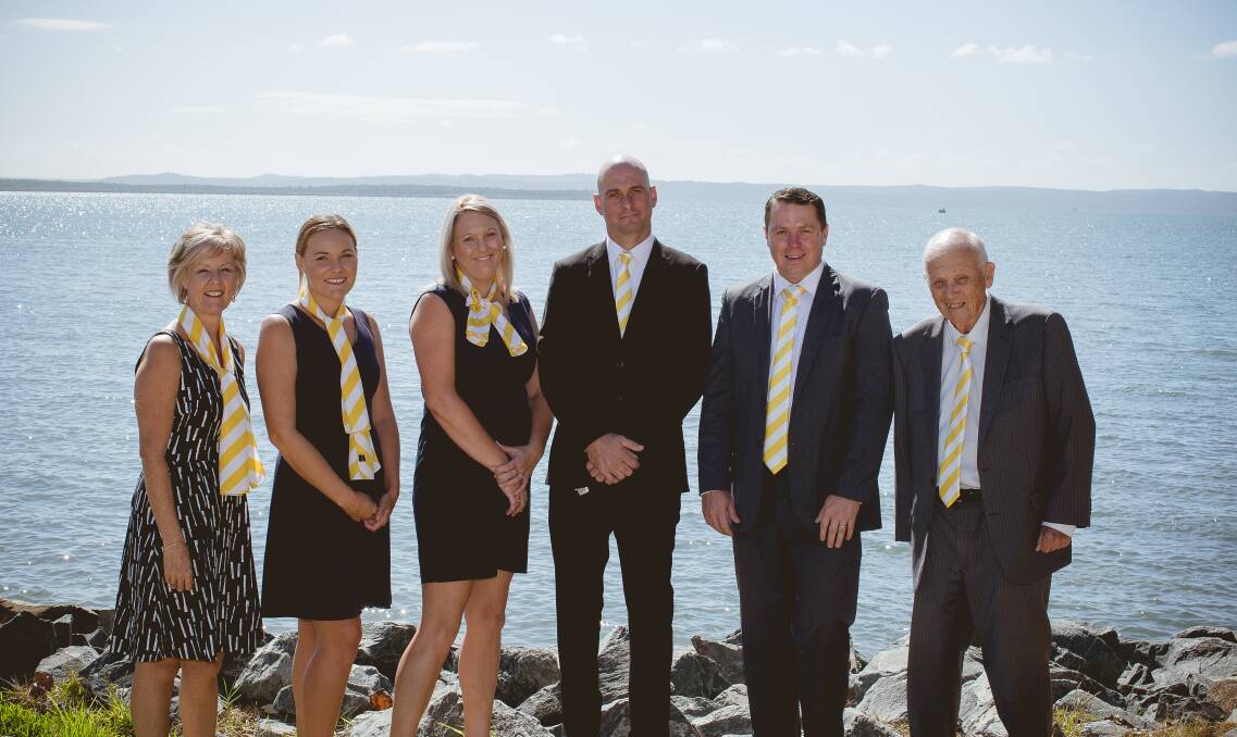 THE TEAM: Ray White Cleveland staff (from left) Julie Booker, Amy Flanagan, Belinda Nave, Scott Martin, Mark Taylor and Ken Quinton.
