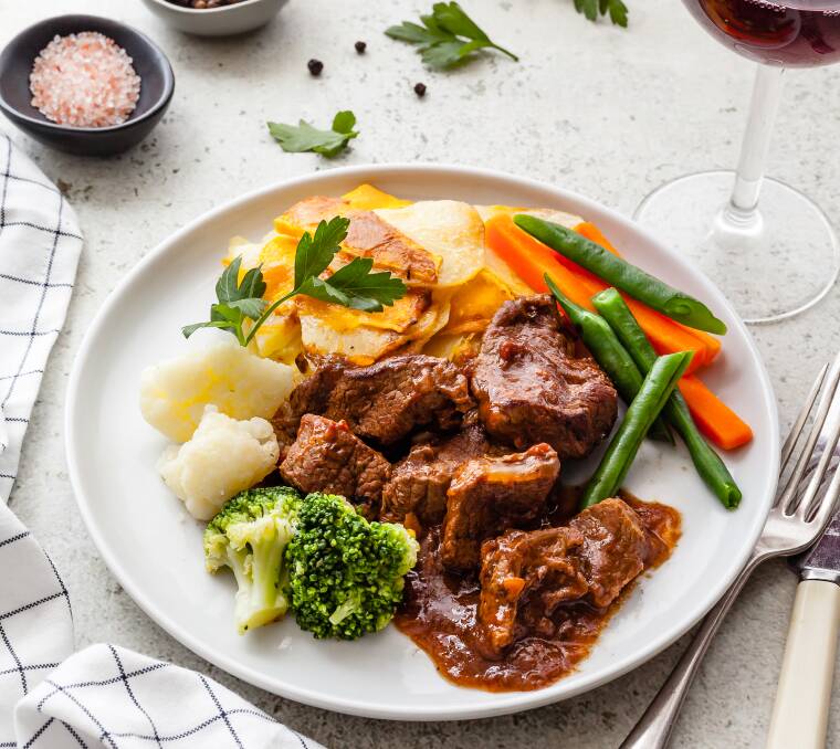 YUMMO: With everything mum does, isn't it time you look after her? She can enjoy gourmet meals, like lamb bourguignon (pictured), delivered straight to her door. 