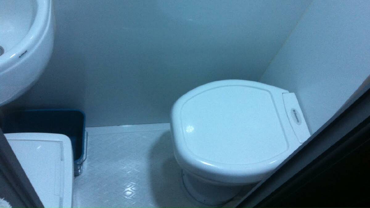 A chemical-free toilet in an RV. 