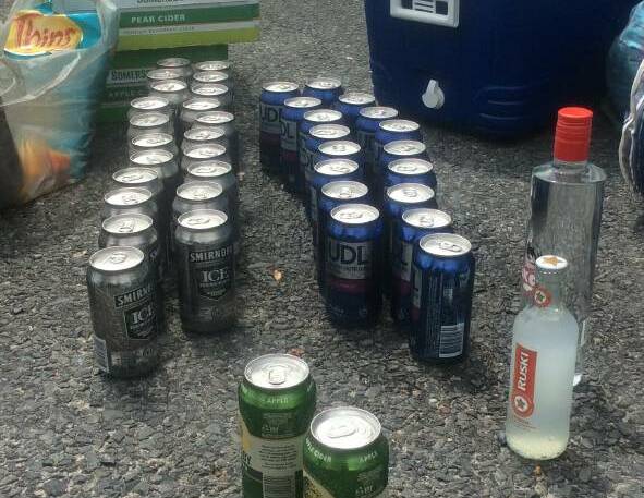 Some of the booze police confiscated from Straddie Schoolies last year