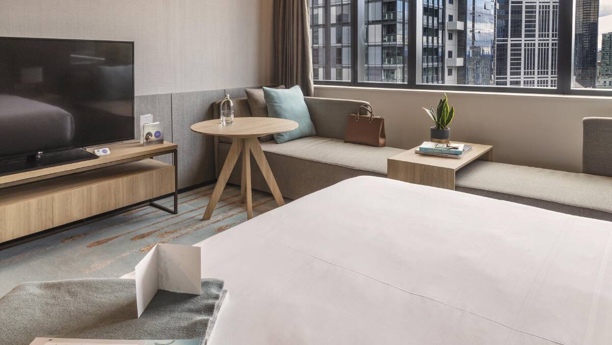 Taking bookings for stays from December 1 … a Novotel room in Melbourne’s new-build Accor development.