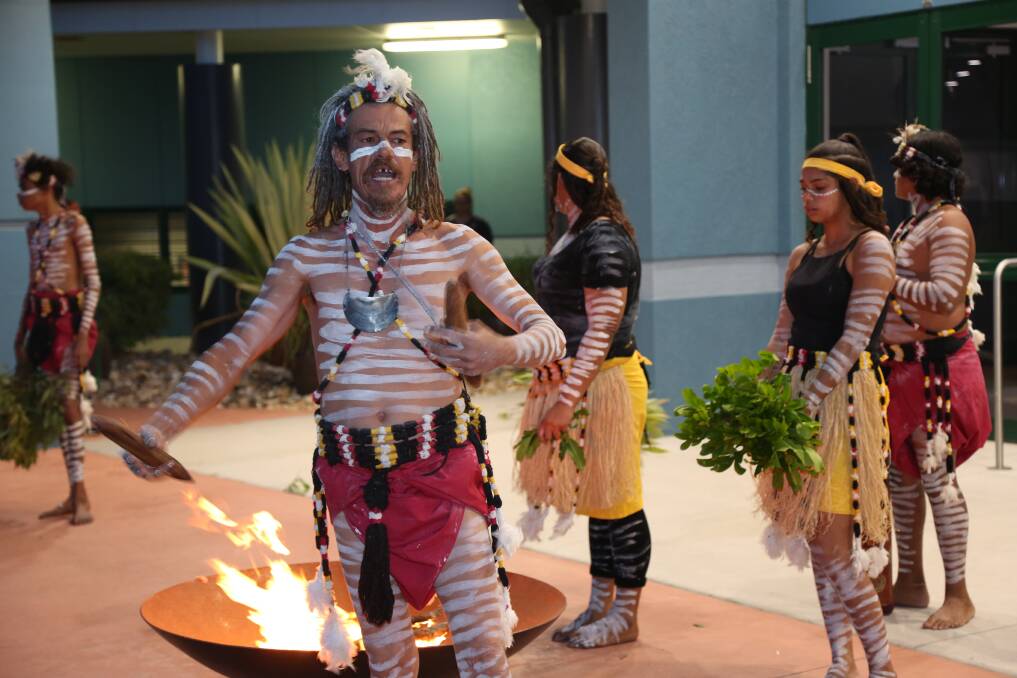 Show starter: Members of the Quandamooka Yoolooburrabee Aboriginal Corporation (QYAC) kicked off the evening with a traditional smoking ceremony followed by a Welcome to Country.