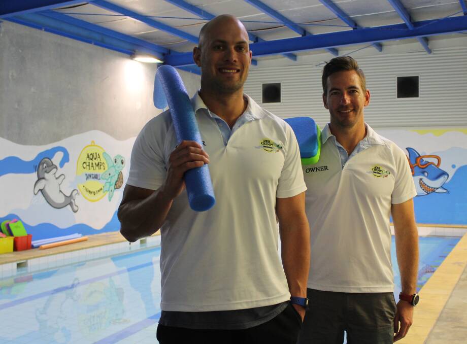 DIVING IN: Former competitive swimmer and triple Olympian Ashley Callus and business partner Ben Ingersoll have opened a swim school in Capalaba. Photo: Lyn Uhlmann  
