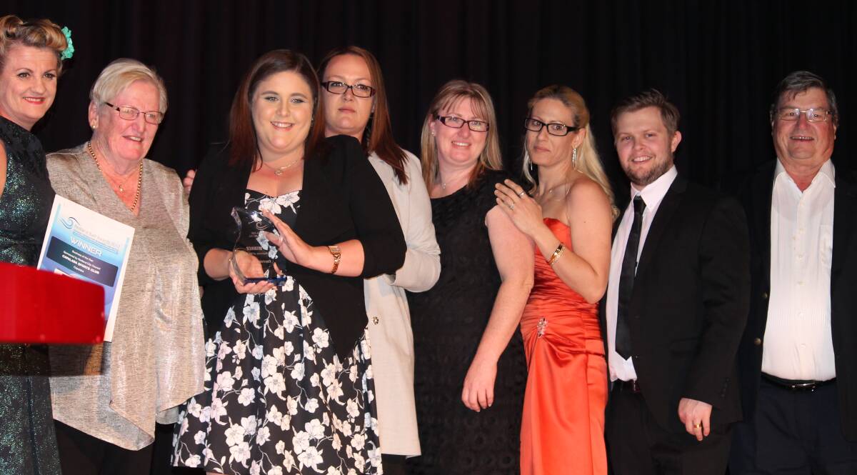 WINNERS: Staff from Capalaba Sports Club receive the Redlands Business of the Year award from Redland City mayor Karen Williams. 