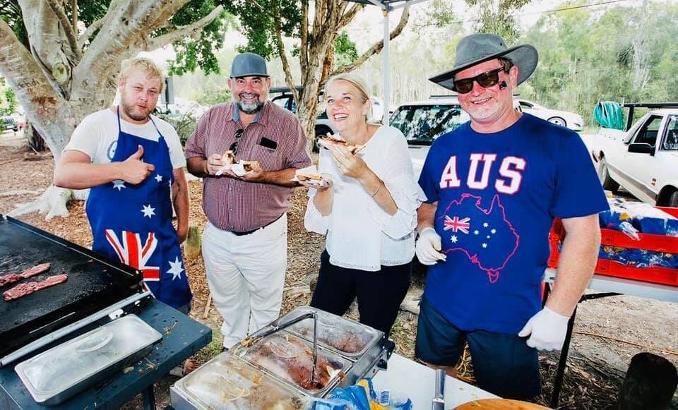 AUSTRALIAN FUN: Redlands MP Kim Richards and Cr Mark Edwards were among the crowds at the Australia Day event.