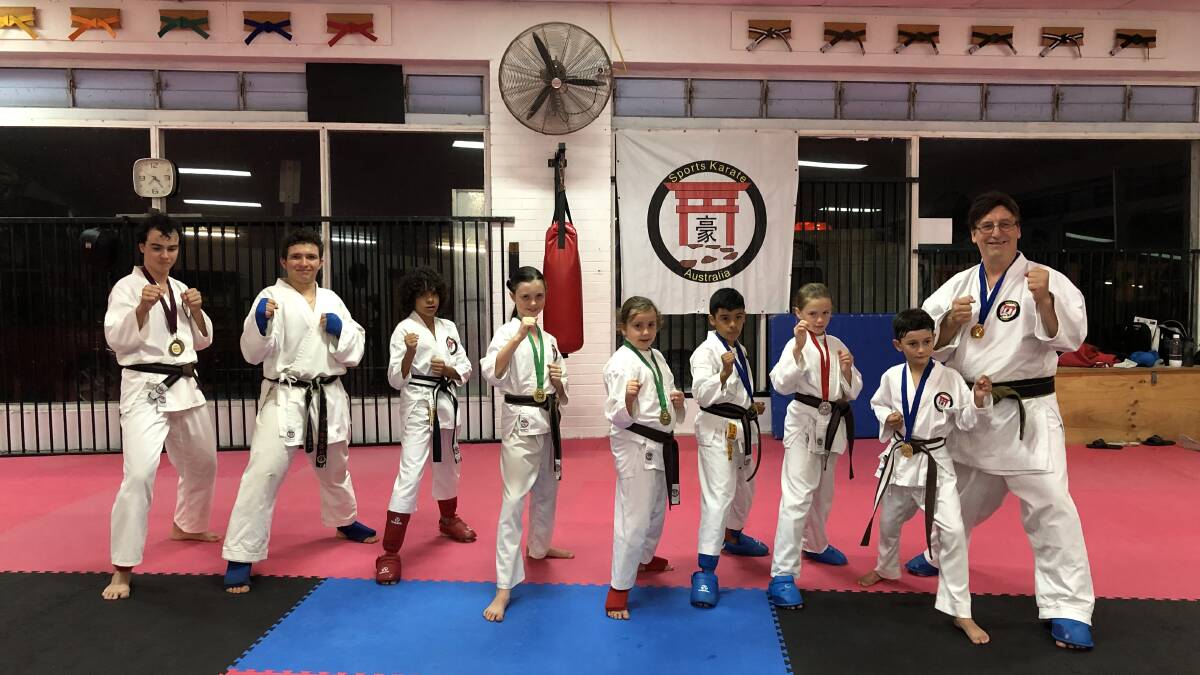 KARATE KIDS: Sports Karate Australia athletes, under the instruction of Rene Roggeveen, took out 11 medals at the national championship.