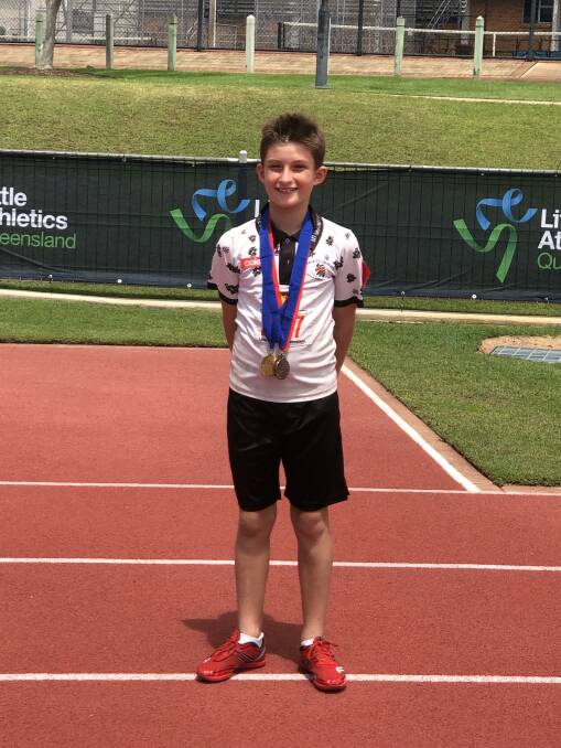 YOUNG GUN: Eight-year-old Jake Hambrook-Smith achieved three personal bests at the state championships.