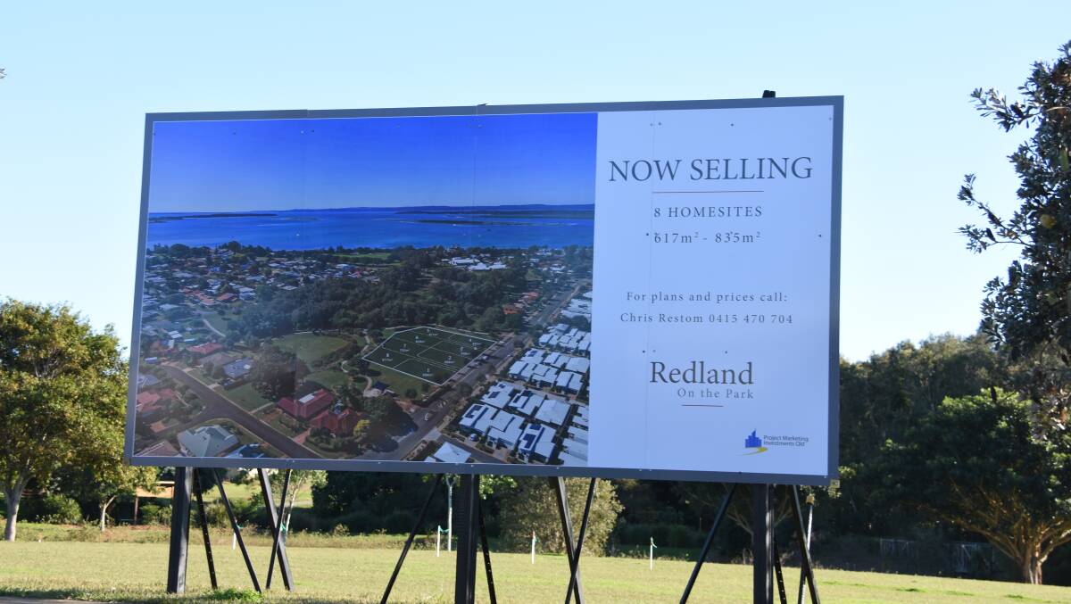UP FOR GRABS: Signage has gone up advertising eight lots between 617 and 835 square metres.