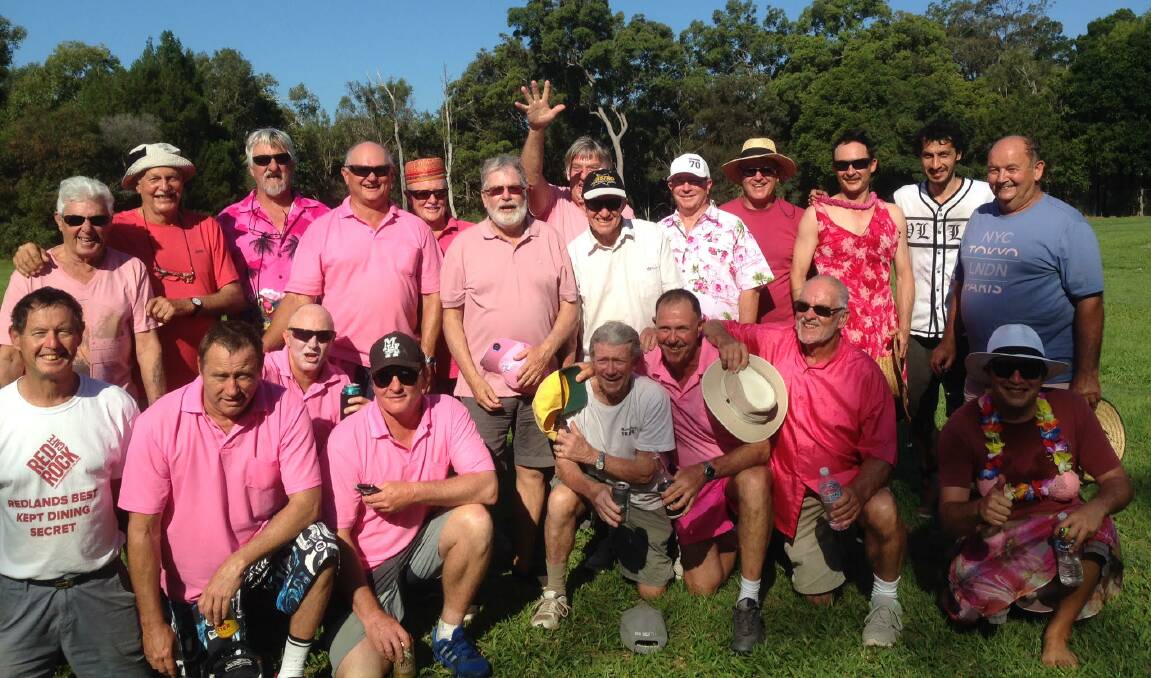 IN THE PINK: Coochiemudlo residents donned their pink finery at the sporting grounds last weekend.