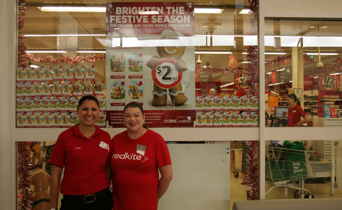 SHOPPING FOR A CAUSE: Sarina Campbell and Tania Binch of Coles Cleveland.