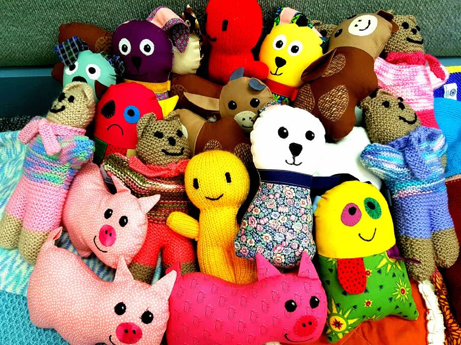 QUIRKY: The Country Women's Association has knitted and sewed a variety of cute, cuddly teddies. 
