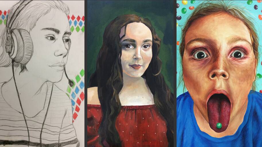 PERSONALITY: Angus Copeland, Kyra Synnott and Chloe Maker submitted portraits to the Young Archie, aiming to capture the spirits of their subjects. 