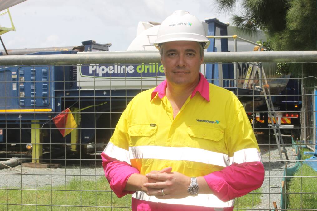 NBN ON THE WAY: Andrew Desmarchelier, senior project manager with Visionstream, at the Victoria Point drill site. 