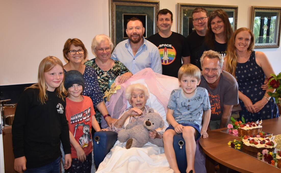 LOVED: Betty Palmer was surrounded by children, grandchildren and great-grandchildren when she celebrated her 100th birthday.