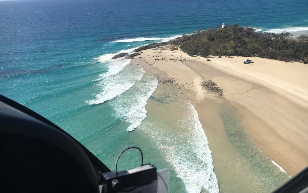 SEARCH: Moreton Island from the air.