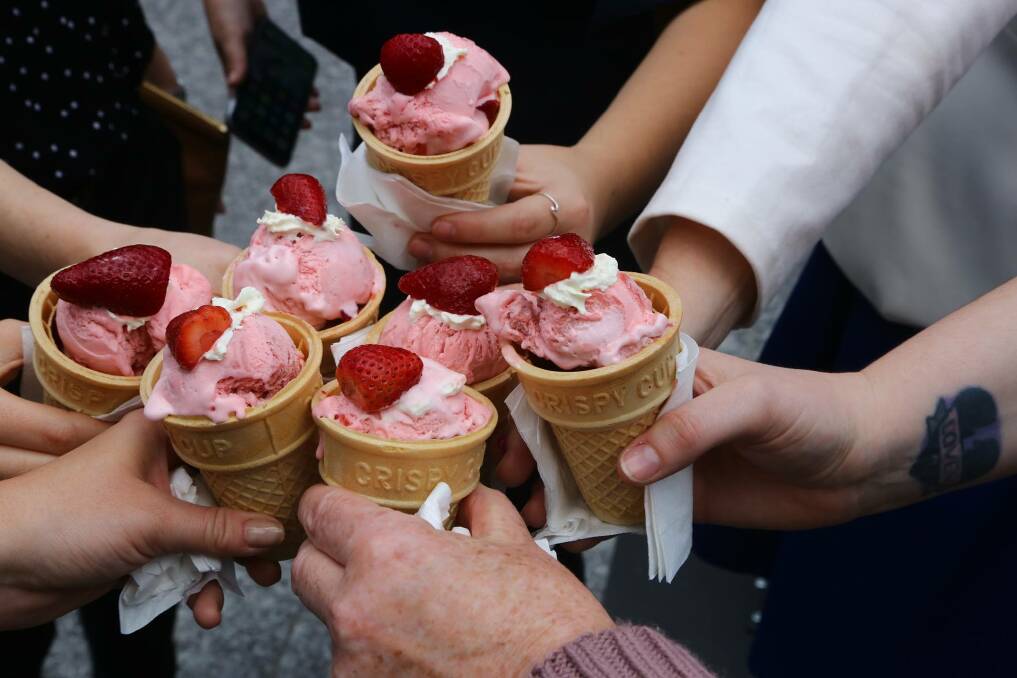 CROWD FAVOURITE: Strawberry sundaes at the Ekka is a decades-old tradition. Photo: Prince Charles Hospital Foundations The Common Good