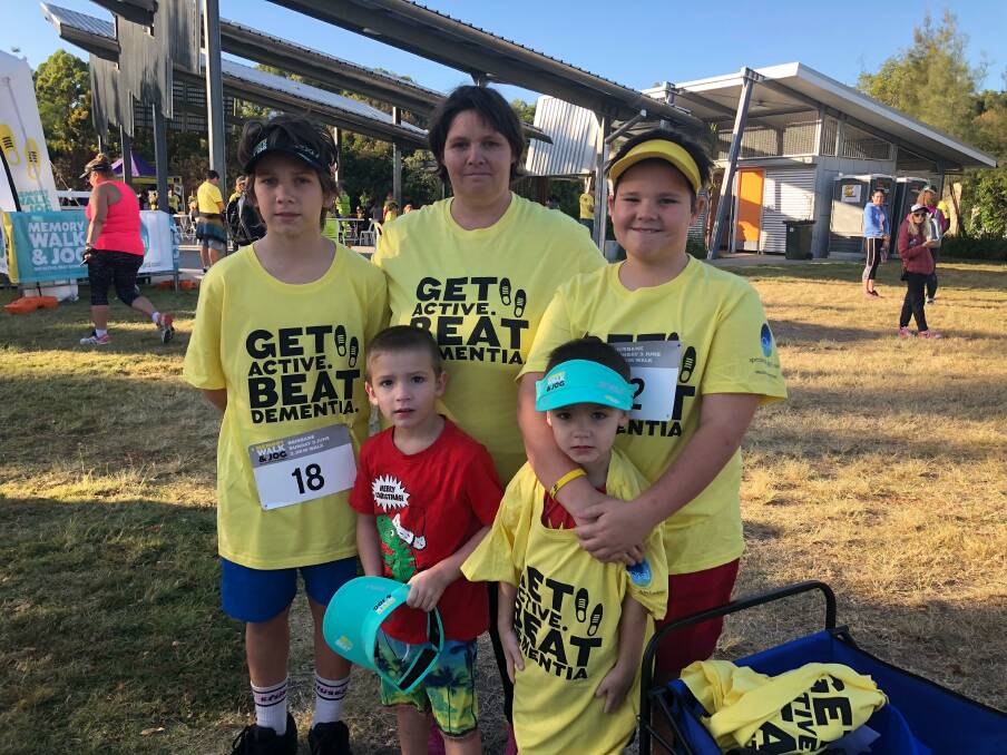 FUNDRAISING: Kylie Eustace with sons Sean 14, Josh, 12, Leo, 6, and Brax, 6, at last year's Memory Walk and Jog.