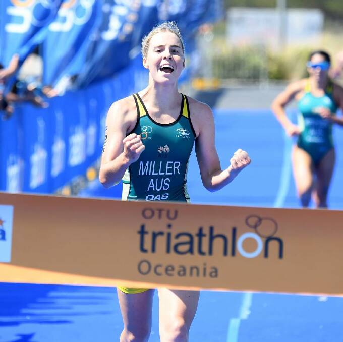 WINNER: Joanne Miller made a triumphant comeback in Devonport. Photo: Delly Carr/Triathlon Australia