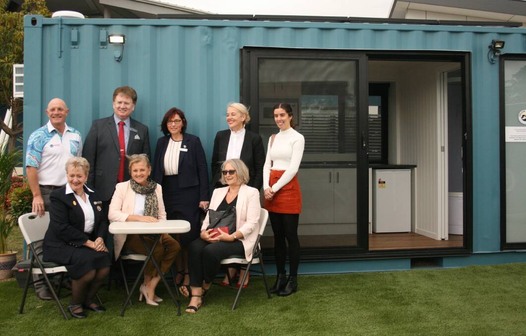 COMMCUBE: Cr Peter Mitchell, Cr Lance Hewlett, Cr Julie Talty, Redlands MP Kim Richards and Anna Sideris (back) with Dr Lyn Bishop, Cr Karen Williams and Valda Carrington.