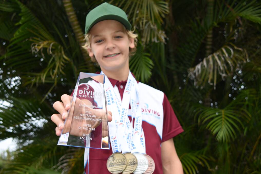 FLYING HIGH: Kobi White was named the 12/13 boys Diver of the Year at the 2021 Australian Age Championships.